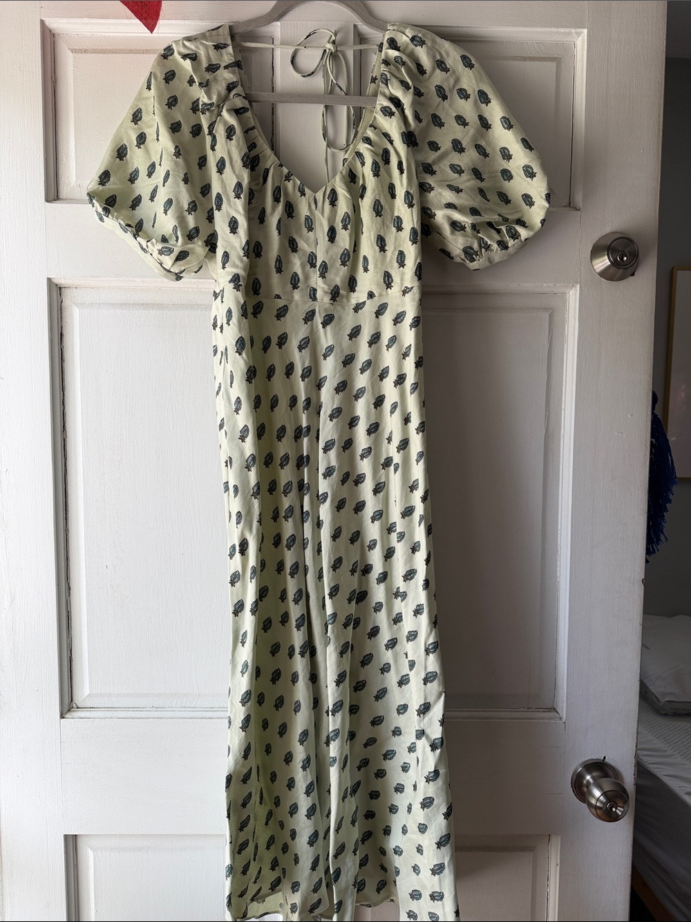 Banana Republic Pale Green Midi Dress with Paisley Print